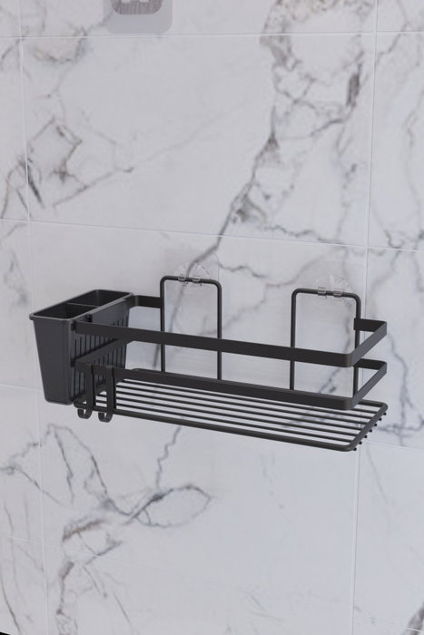 Hermia SB007K-B Organizador de baño de metal Negro (2 Piezas)